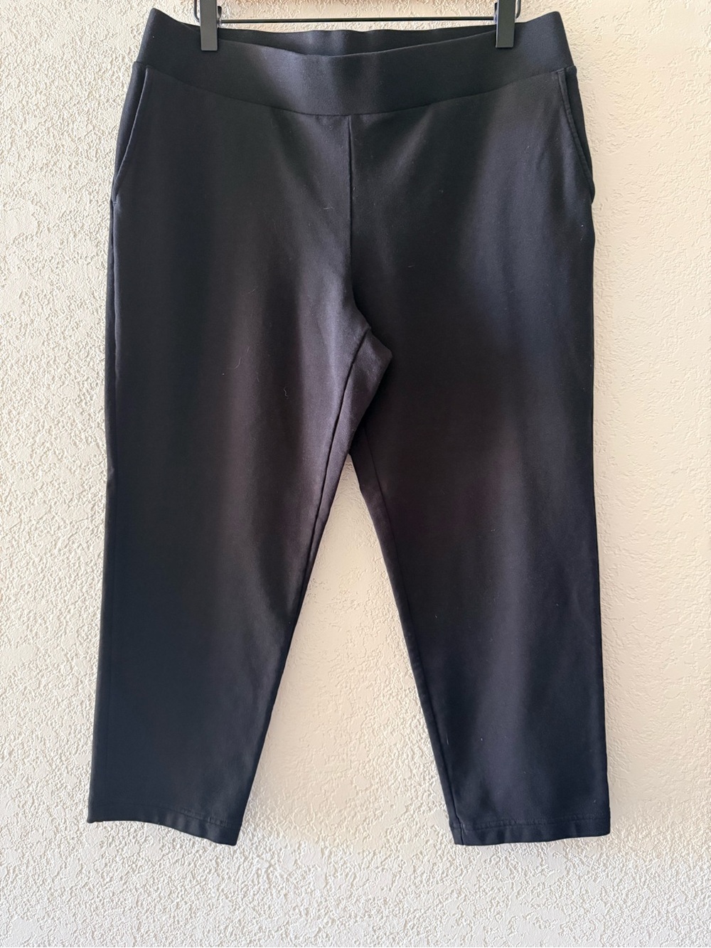 PURE J.JILL Affinity French Terry Slim Crop Black Pull On Pants Casual M Petite